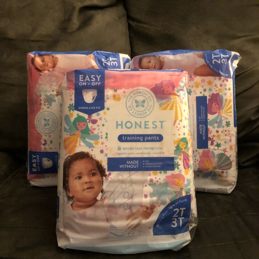 5 packs Honest Company pull-ups girls 2T/3T